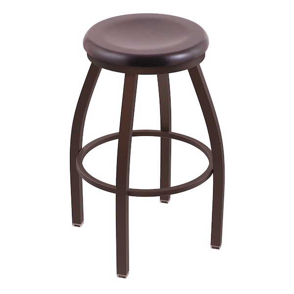 36" Swivel X-Tall Bar Stool, Bronze Finish, Dark Cherry Maple Seat
